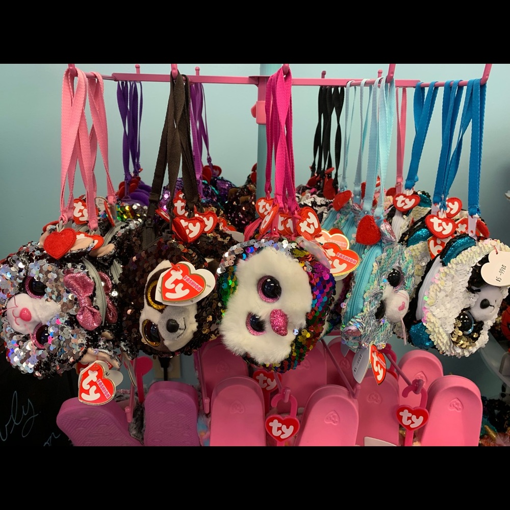 Girls little wrist  purses with sequins
